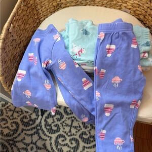 Adorable Kids Pajama Set in Purple with Cupcake Design